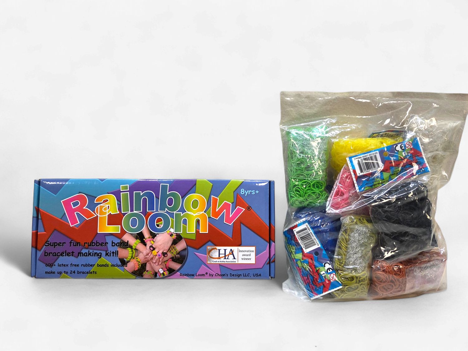 Rainbow Loom Bracelet Making Kit + 10 Pack Multi-Color Rubber Bands (Ages 8+) - RS5826