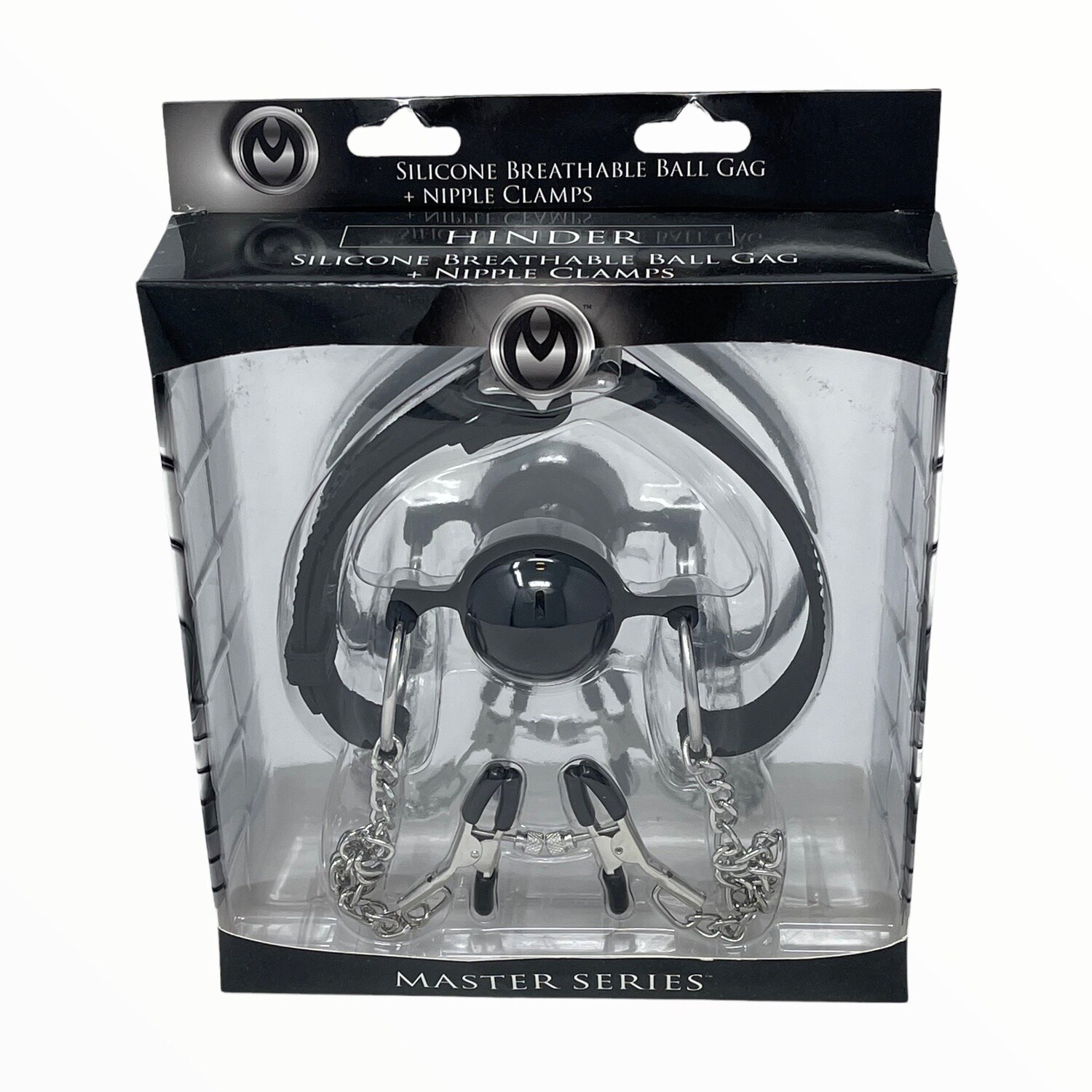 Hinder Breathable Ball Gag &amp; Nipple Clamps