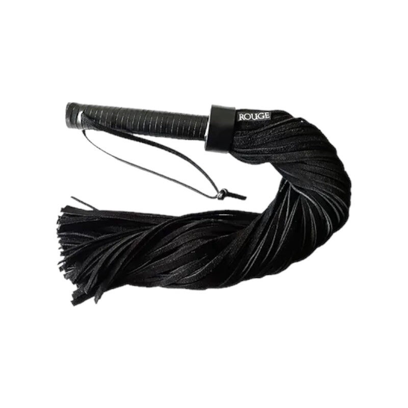 Suede Flogger With Leather Handle, Color: Black