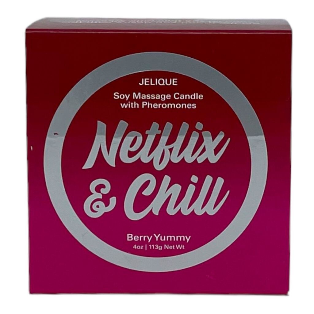 Netflix &amp; Chill Berry Yummy Pheromone Soy Massage Candle