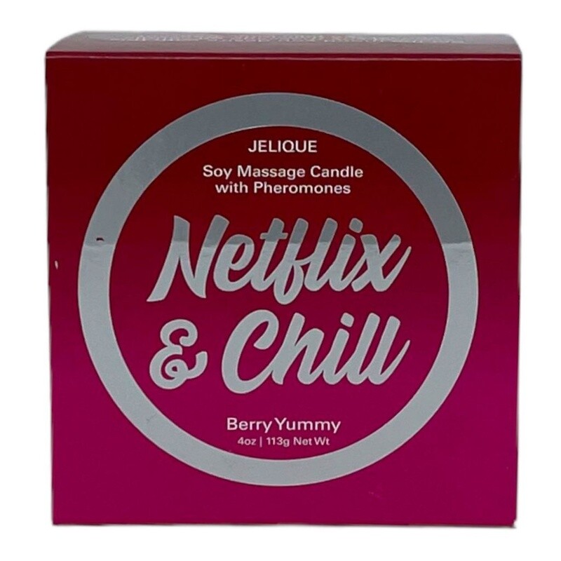 Netflix &amp; Chill Berry Yummy Pheromone Soy Massage Candle