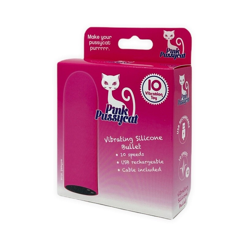 Pink Pussycat Silicone Rechargeable Bullet