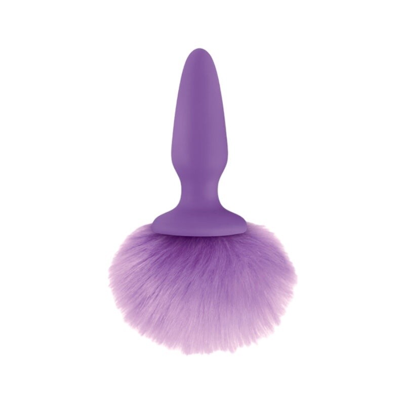 Bunny Tails Silicone Butt Plug, Color: Purple