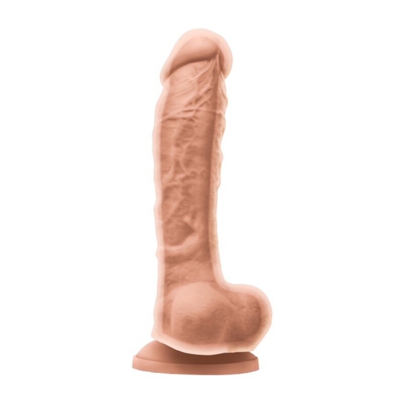 Colours Dual Density Realistic Silicone Dong 8&quot;, Color: Light