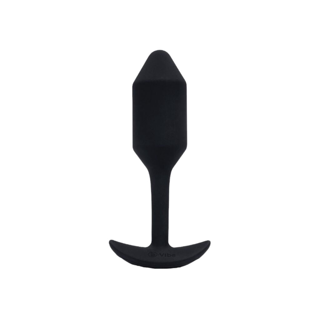 B-Vibe Snug Plug 2 Weighted Anal Plug, Color: Black