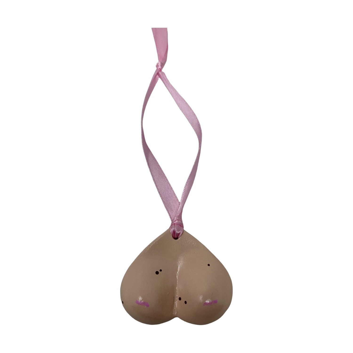 Handmade Boob Ornament Cancer Survivor - 2 Scars, Color: Latte
