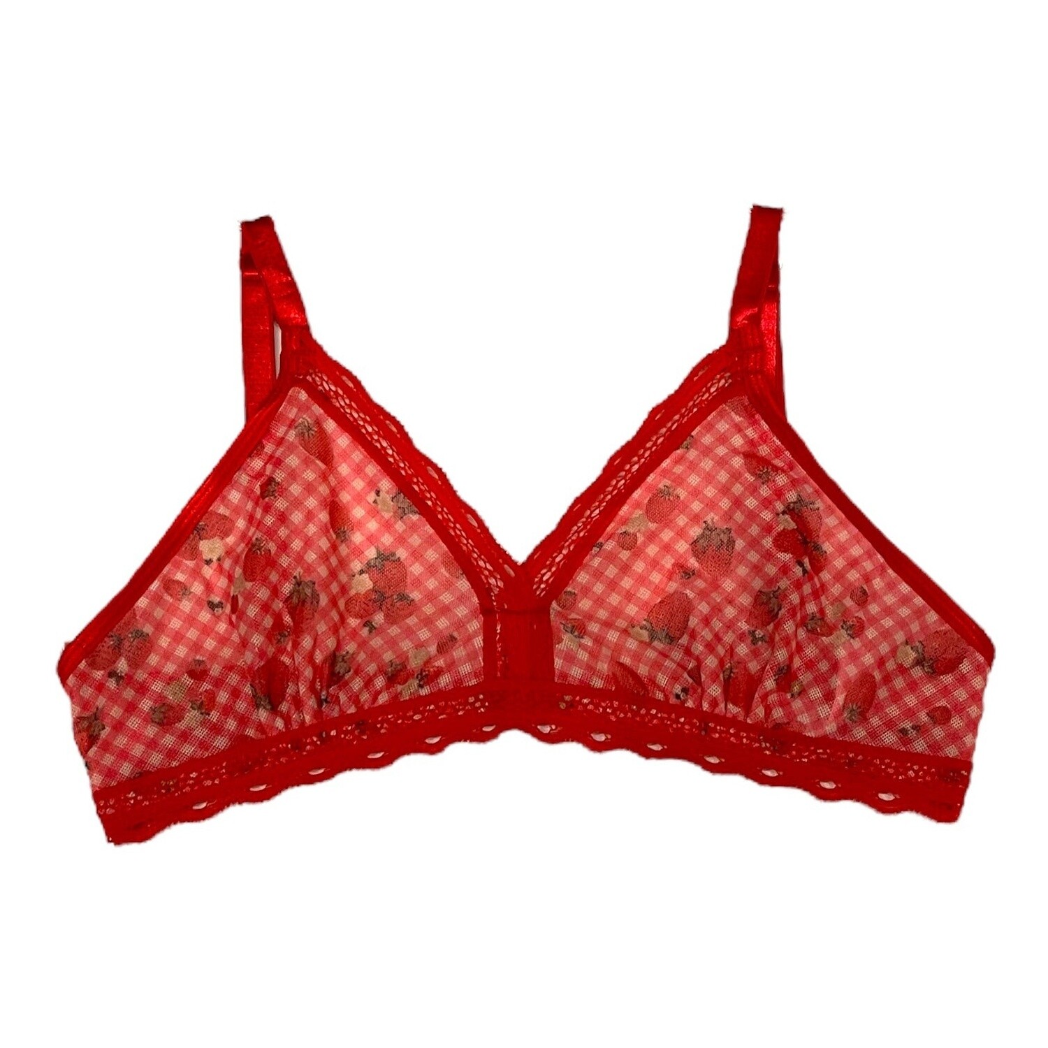 Strawberry Jam Printed Bralette, Size: XS/S