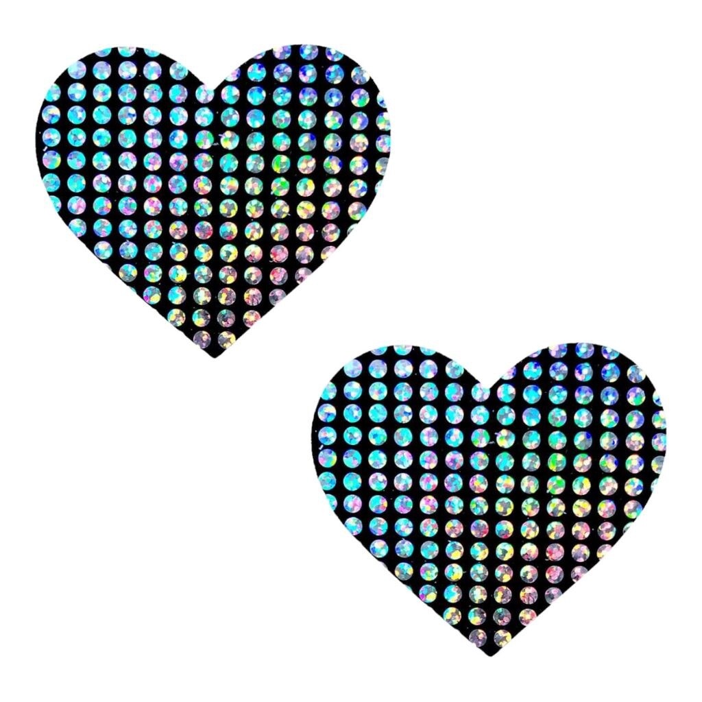 Disco Holographic Pasties, Style: Heart