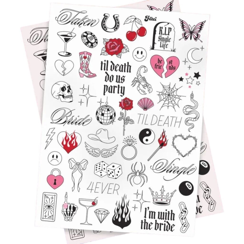 Gothic Bachelorette Temporary Tattoos