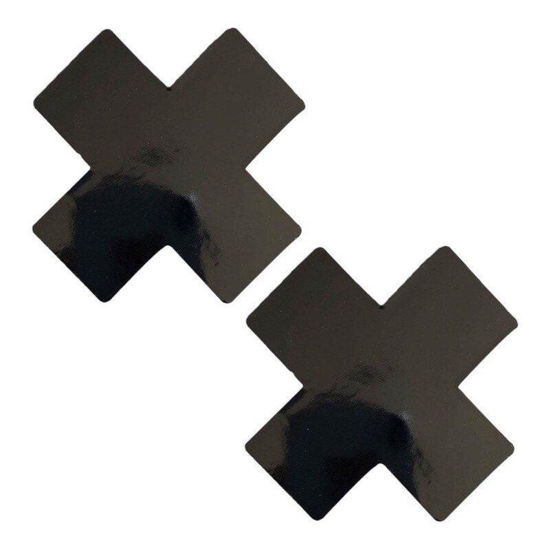 Black Wet Look X Pasties