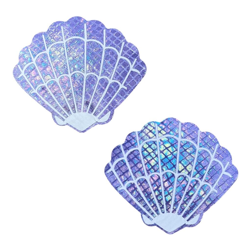 Purple Holographic Mermaid Shell Pasties