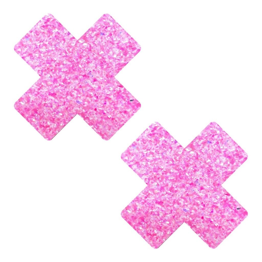 Blacklight Reactive Glitter X Pasties, Color: Pink