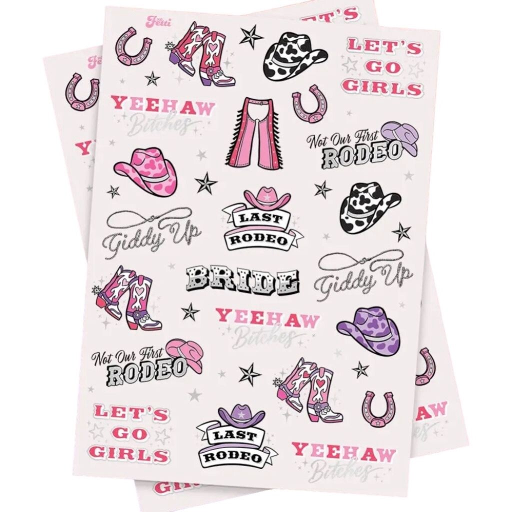 Rodeo Bachelorette Temporary Tattoos