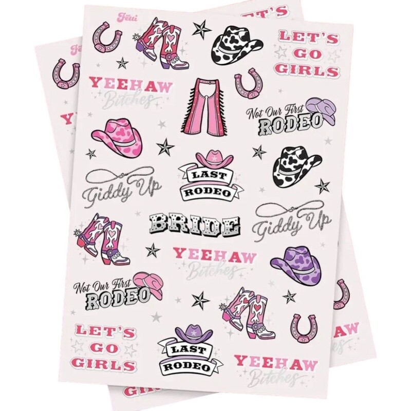 Rodeo Bachelorette Temporary Tattoos