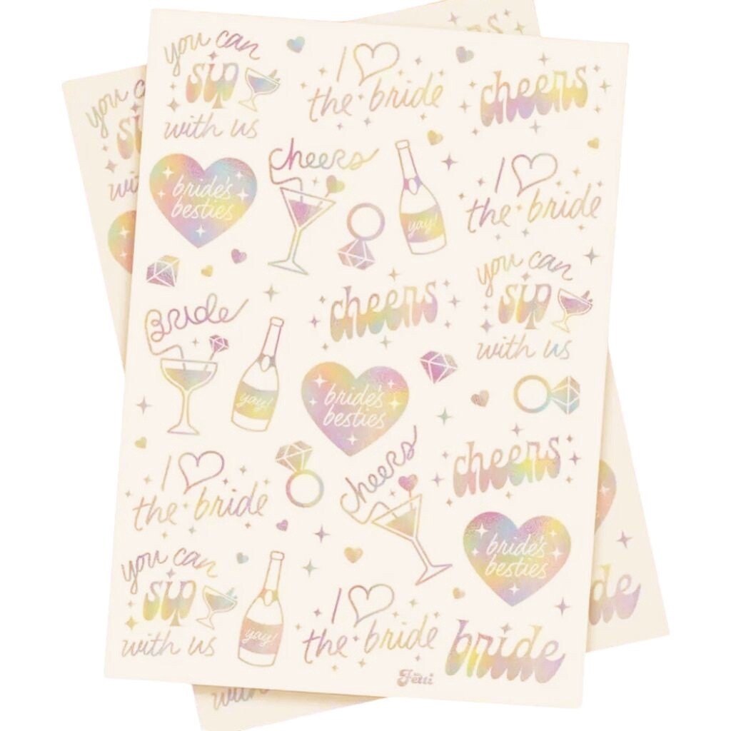 Iridescent Foil Bachelorette Temporary Tattoos
