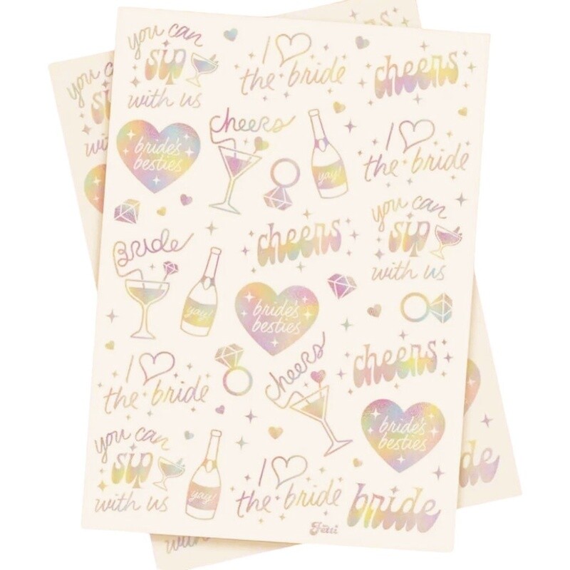Iridescent Foil Bachelorette Temporary Tattoos