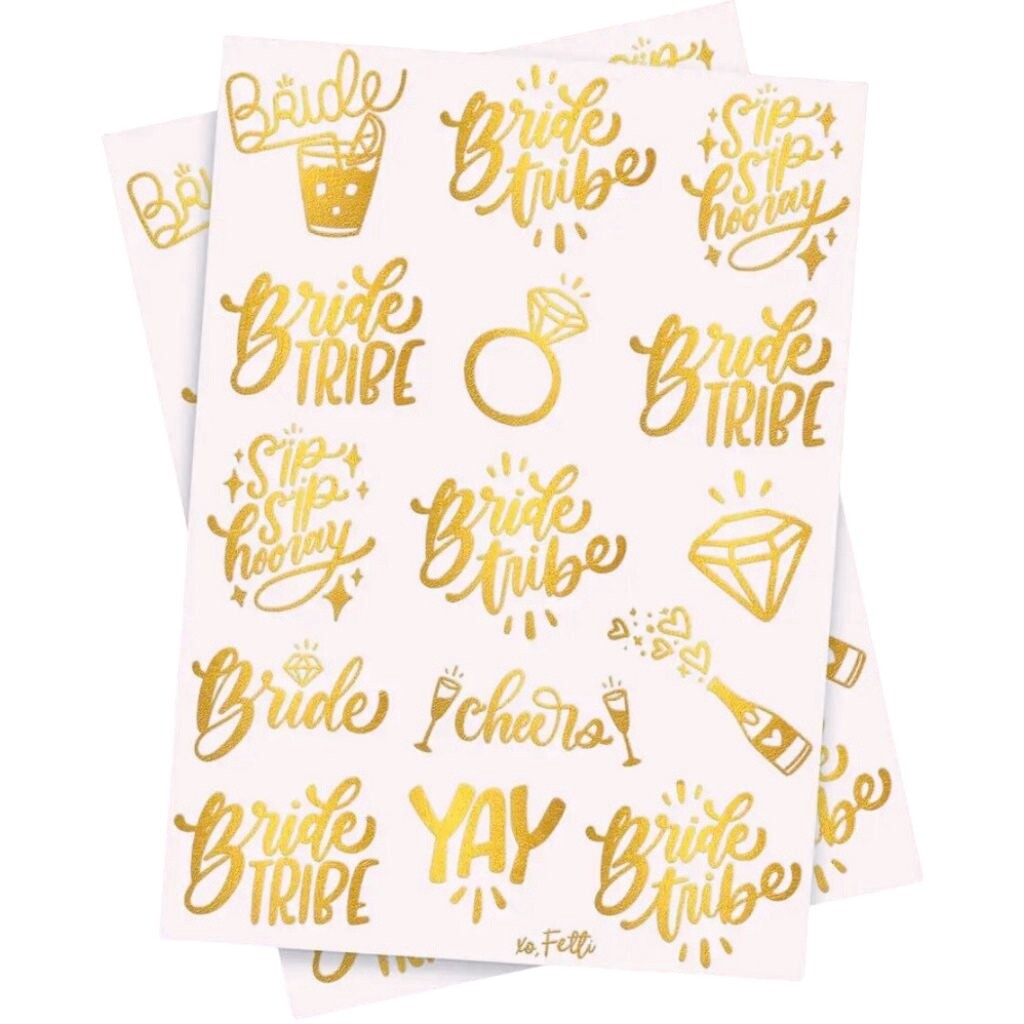 Gold Foil Bachelorette Temporary Tattoos