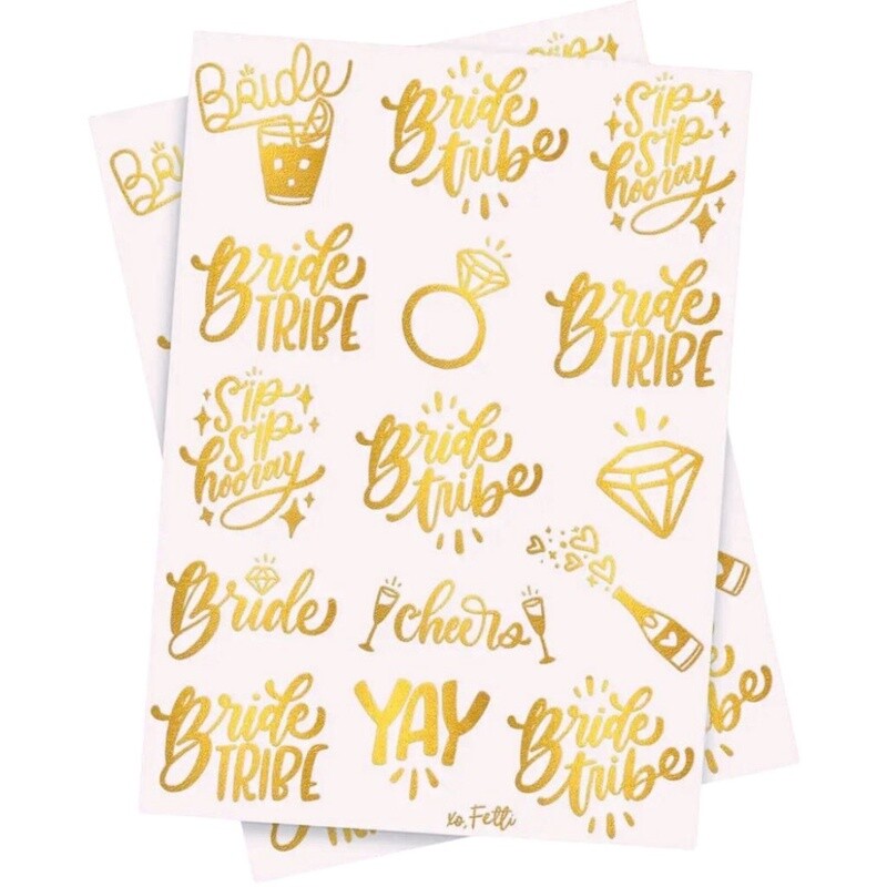 Gold Foil Bachelorette Temporary Tattoos