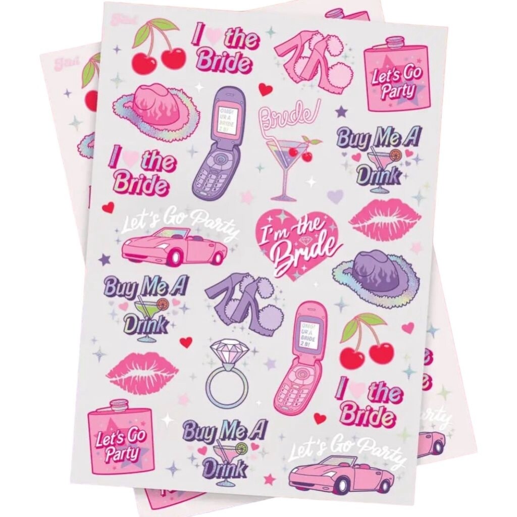 Y2K Bachelorette Temporary Tattoos