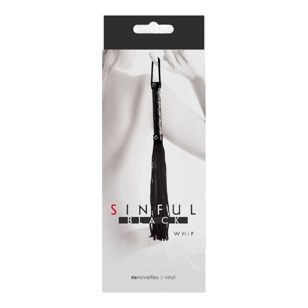 Sinful Whip Flogger, Color: Black
