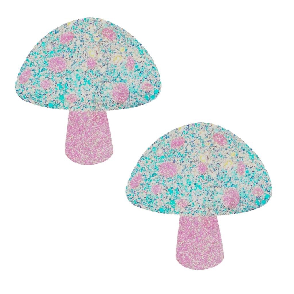 Blacklight Reactive Mushroom Pasties, Color: Pink and White