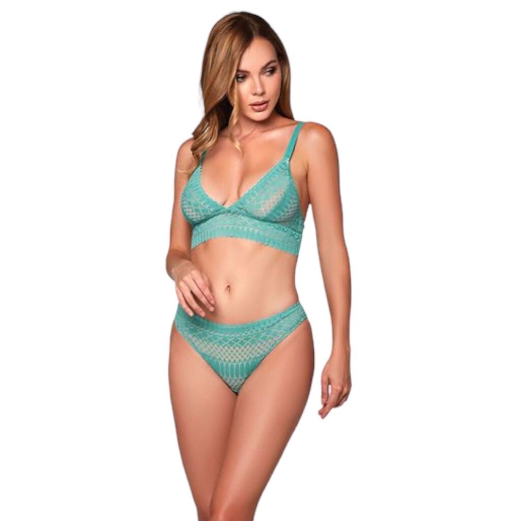 Geometric Lace Bralette &amp; Panty, Size: S