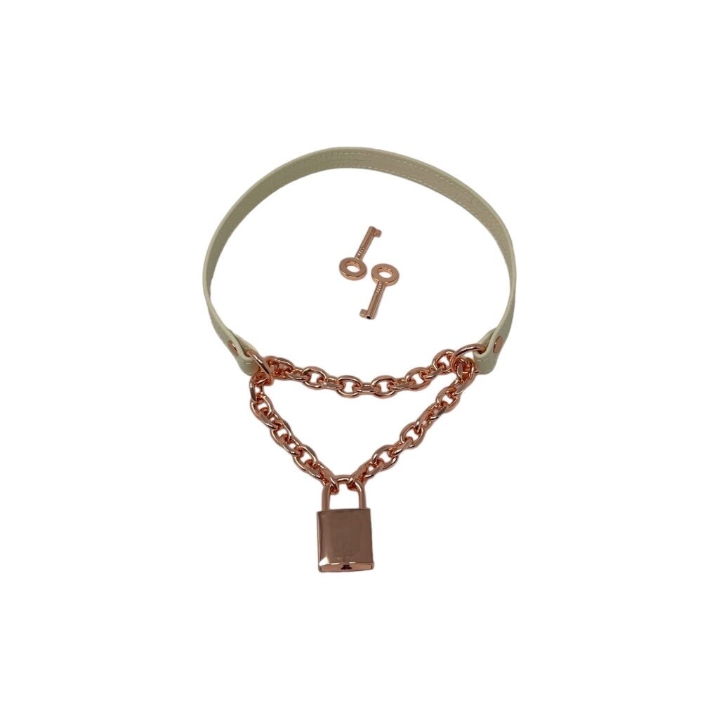 Petite Leather Locking Martingale Collar