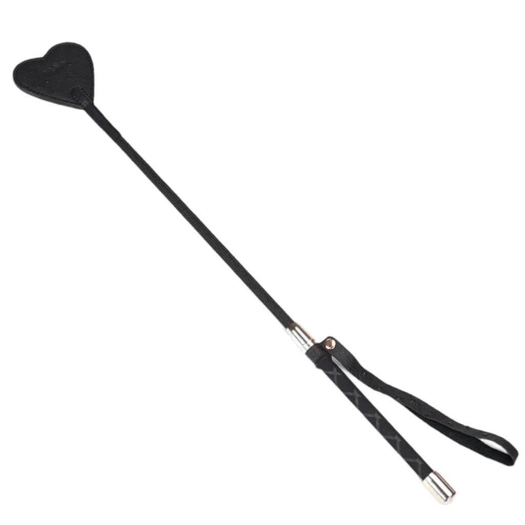 Black Heart Leather Crop