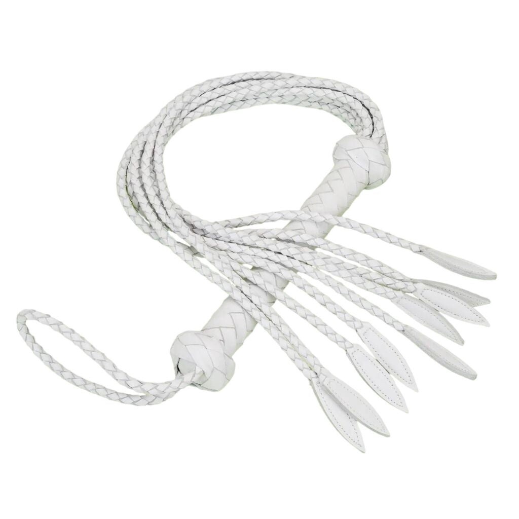White Nine Tails Braided Flogger