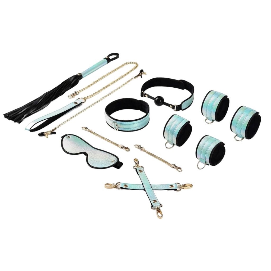 Iridescent Blue 8-Piece Bondage Set