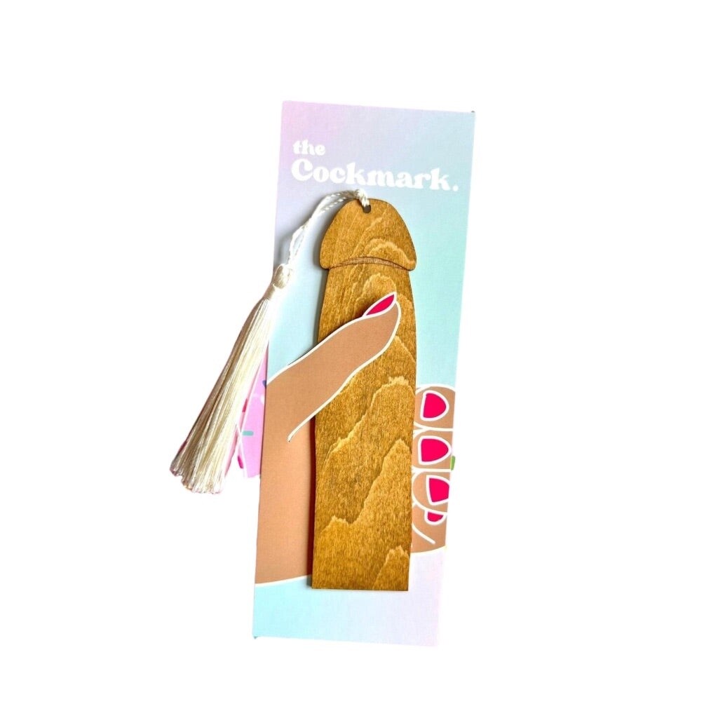 Cockmark Wooden Bookmark, Color: Beige