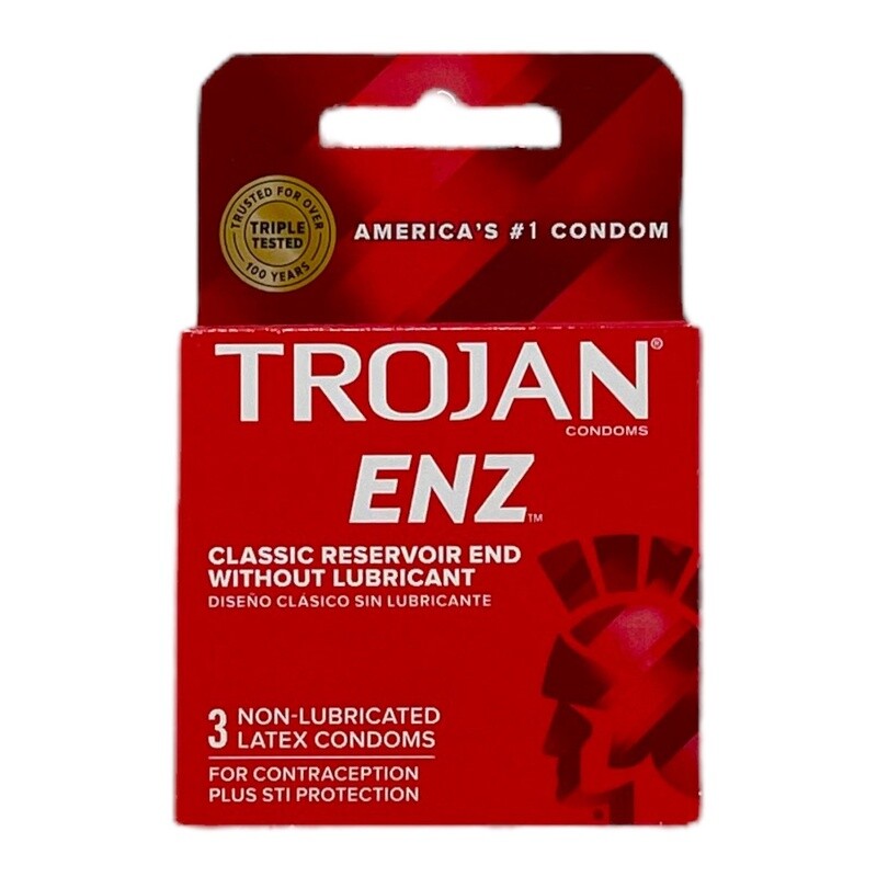Trojan ENZ Non-Lubricated Condoms - 3 Pack