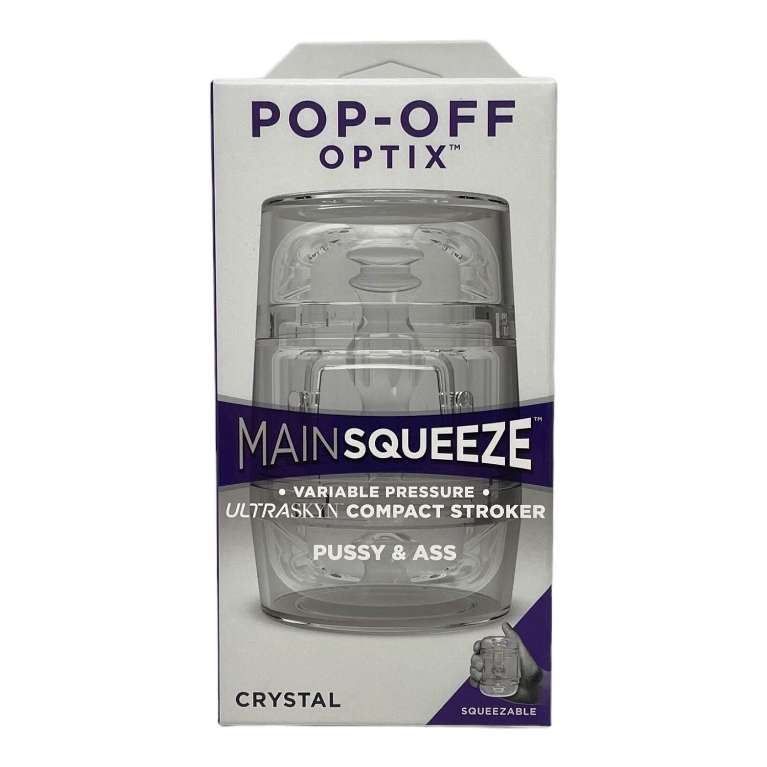 Main Squeeze Pop Off Optix Double Ended Crystal Stroker 4&quot;