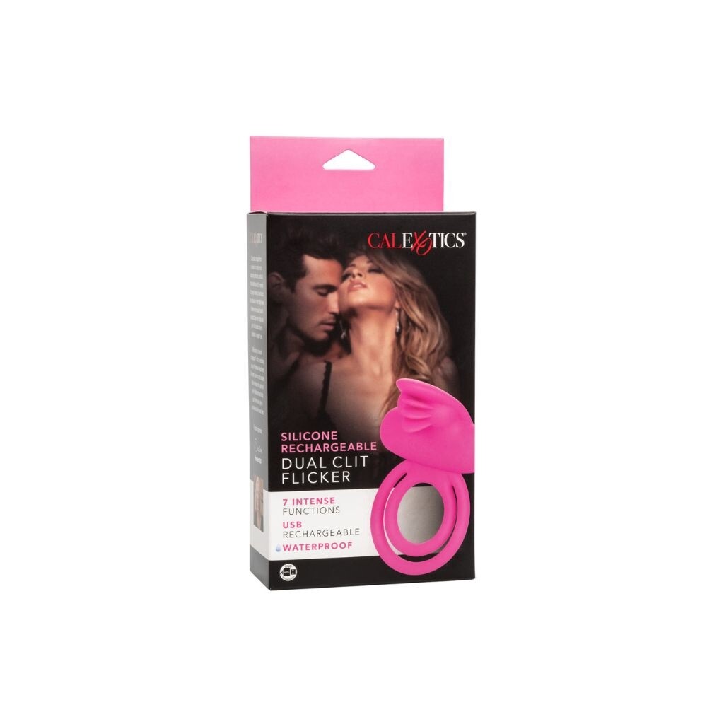 Silicone Rechargeable Dual Clit Flicker Ring