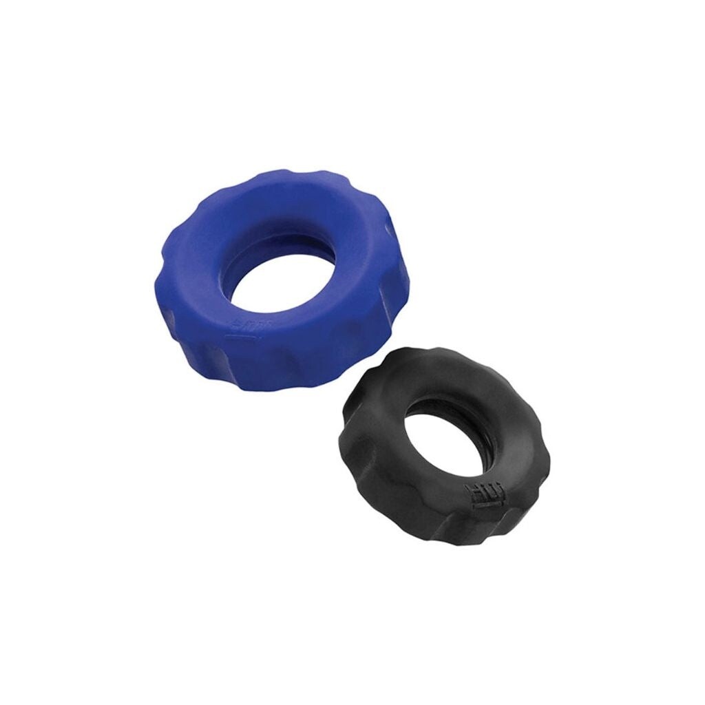 Hunkyjunk Cog 2 Size C Rings, Color: Blue &amp; Black