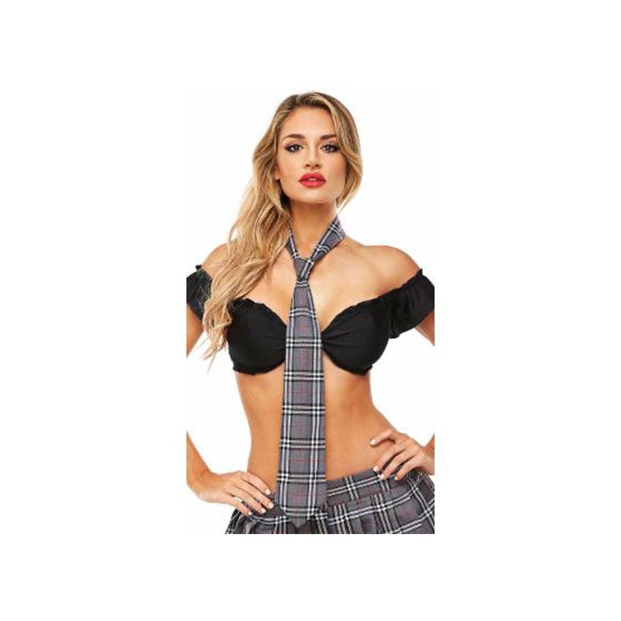 Grey Schoolgirl Tie