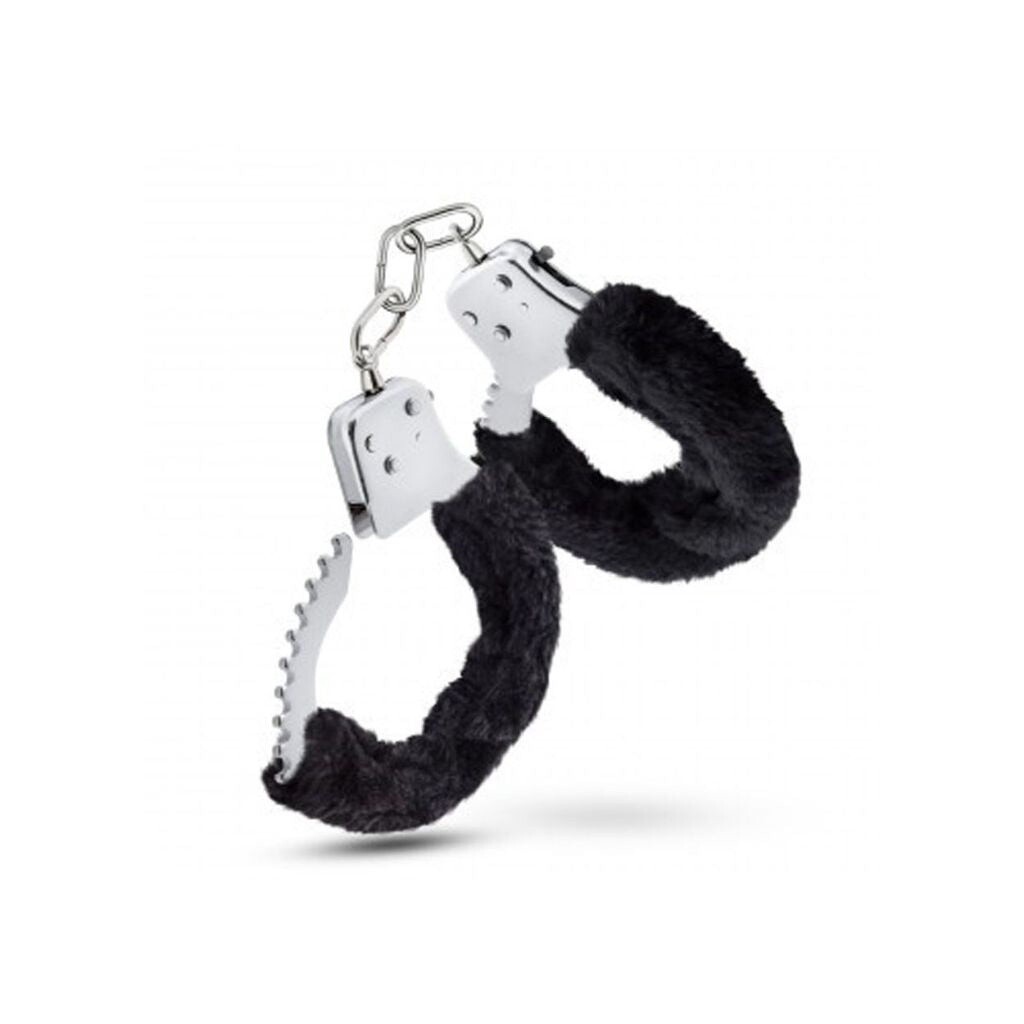 Temptasia Faux Fur Locking Cuffs, Color: Black