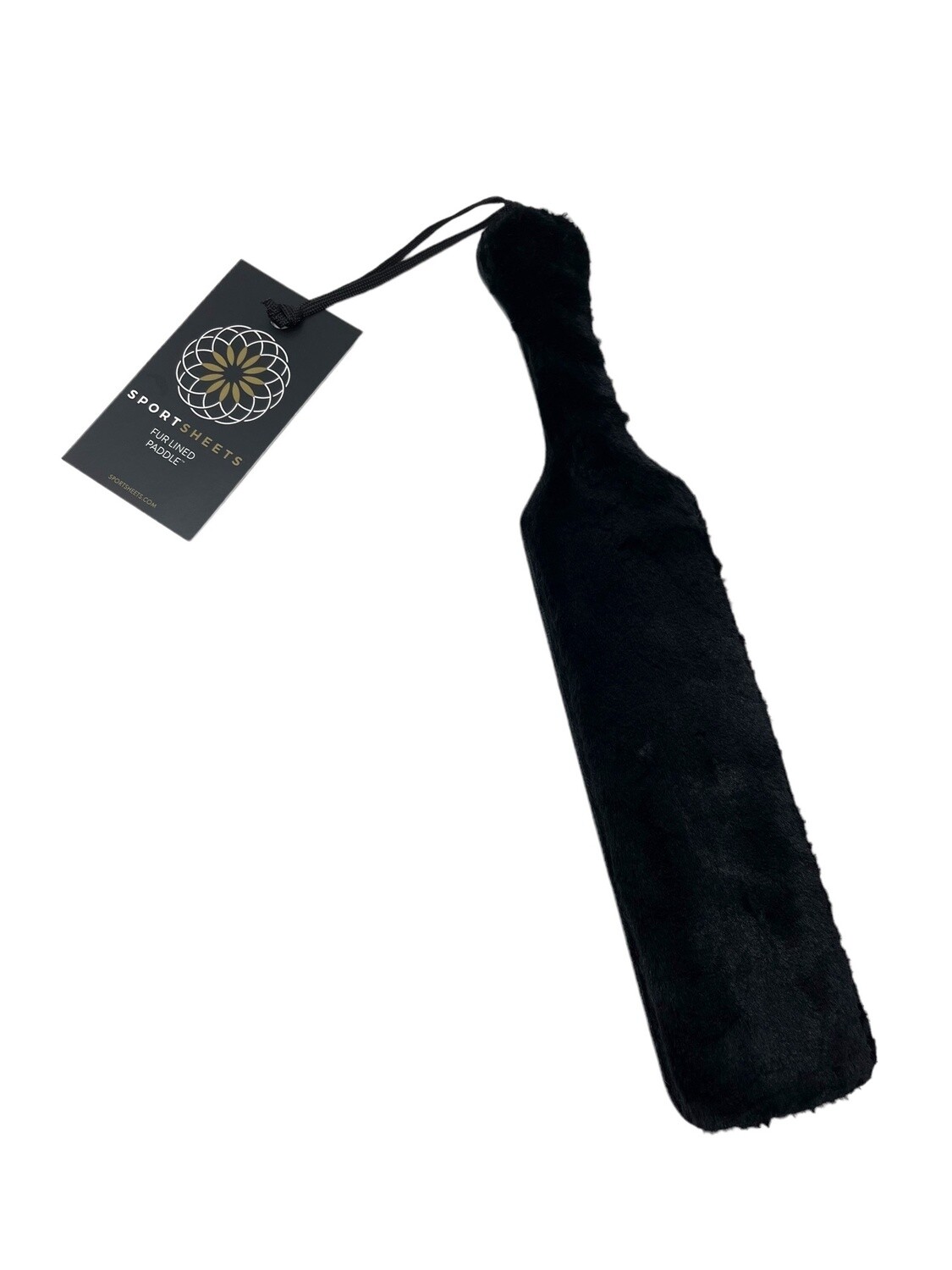 Black Leather Paddle With Furry Side