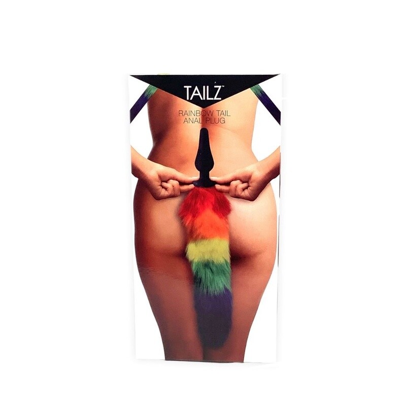 Rainbow Fox Tail Silicone Plug