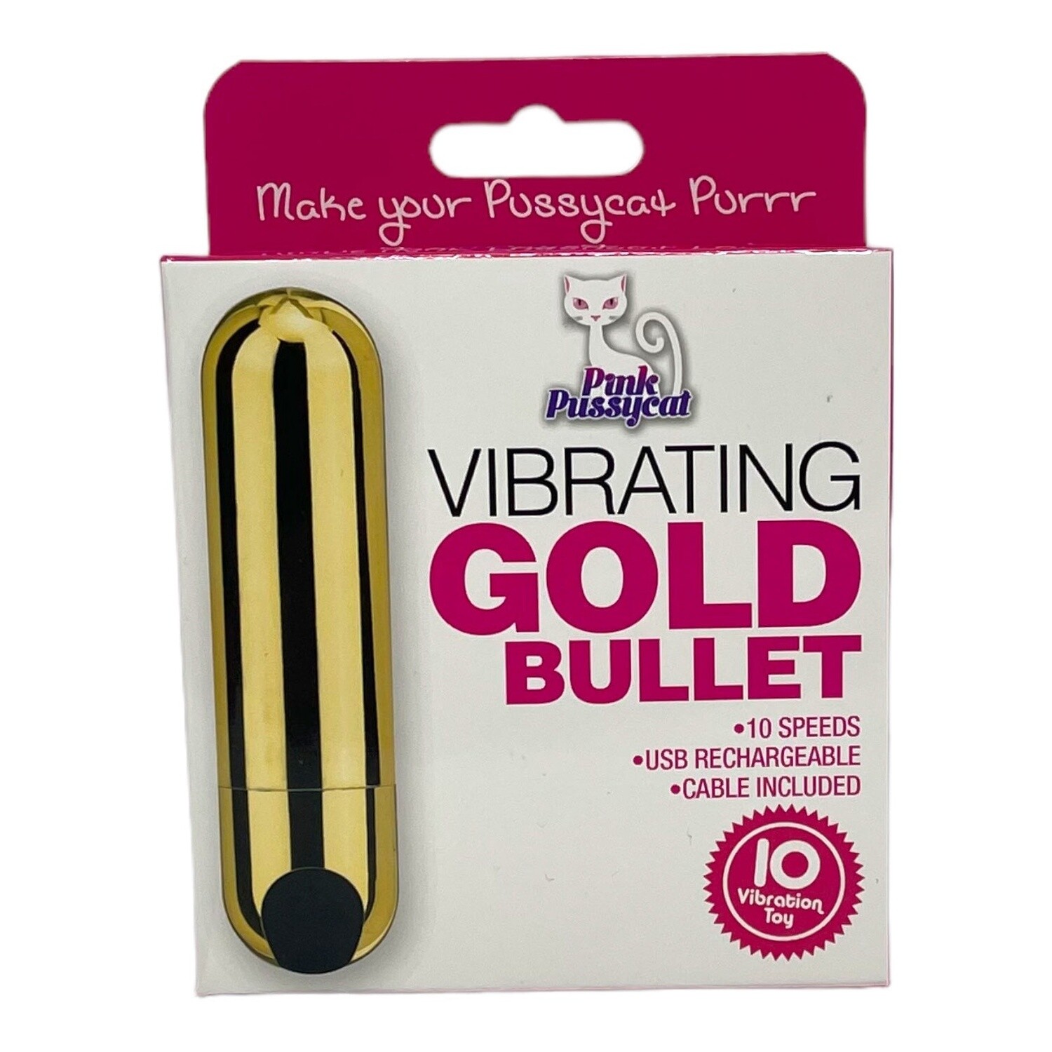 Pink Pussycat Gold Rechargeable Bullet