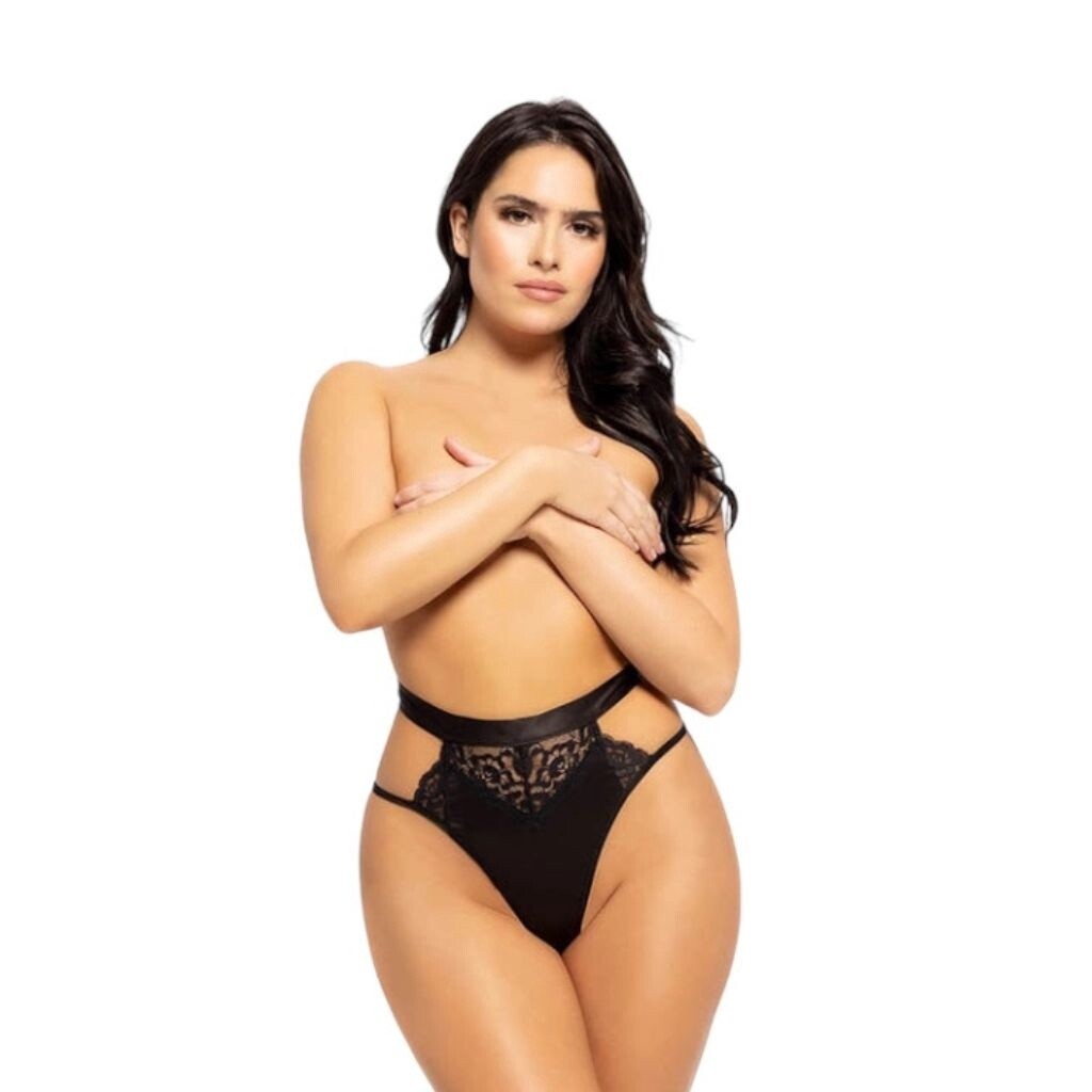Natasha Bow Tie G-String - Black, Size: Small