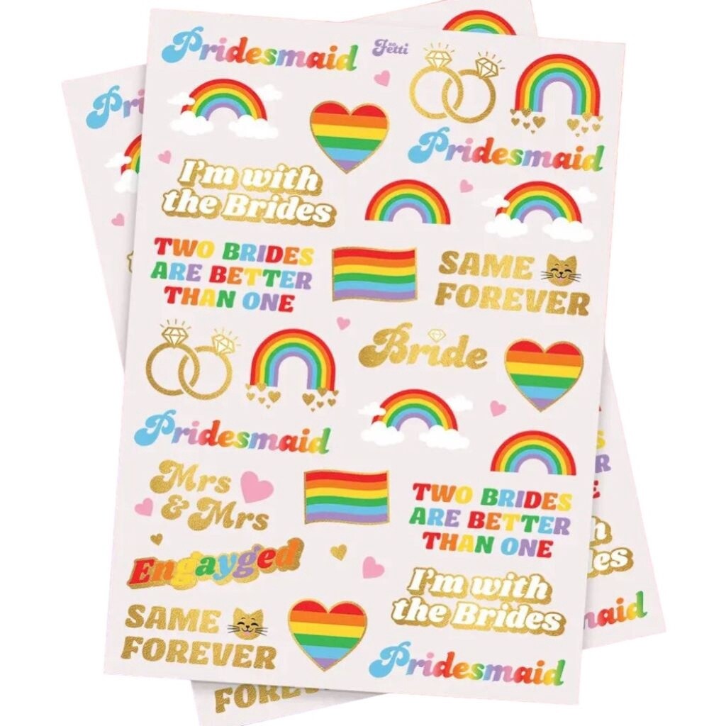 Rainbow Bachelorette Temporary Tattoos