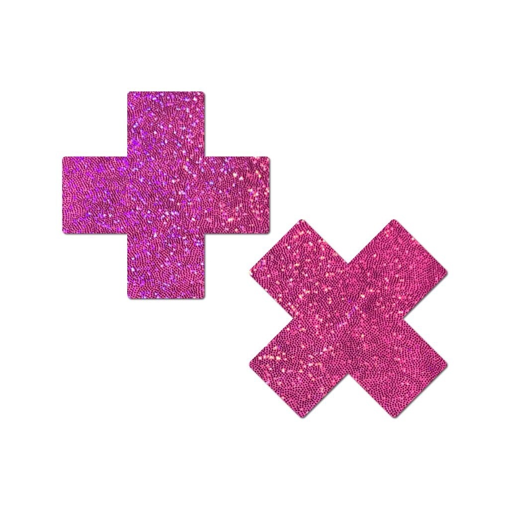 Glitter X Pasties, Color: Pink