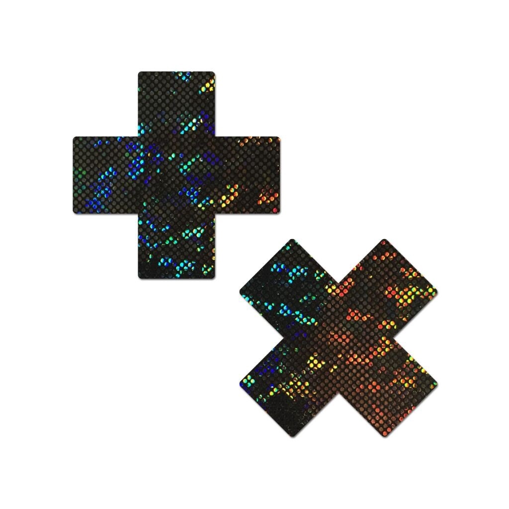 Disco Glitter X Pasties, Color: Black