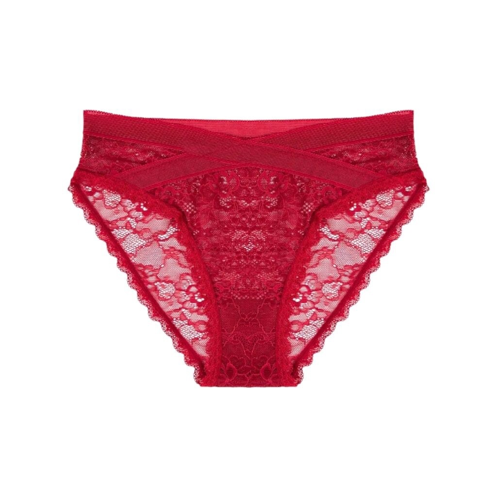 Red Lace Bikini Brief, Size: Small