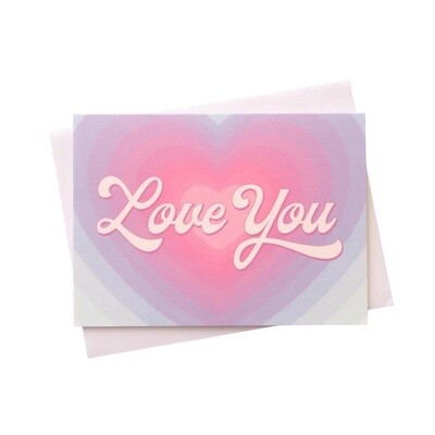 Love You Gradient Heart Card