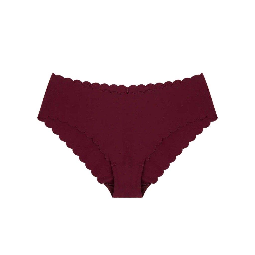Scalloped No-Show Bikini, Size: Small