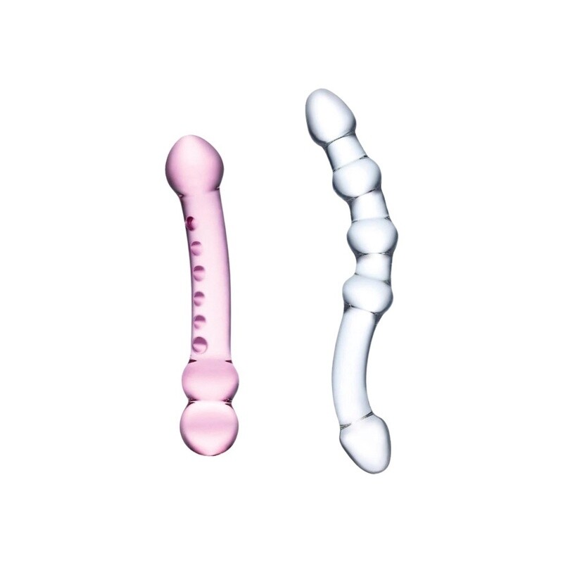 Glas 2PC Double Pleasure Glass Dildo Set