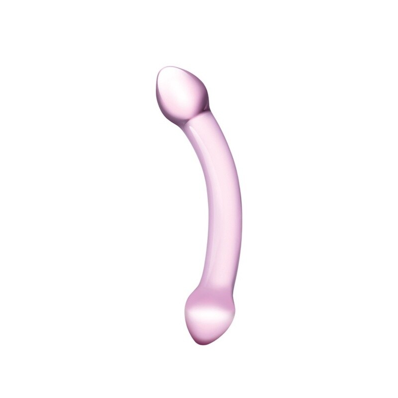 Glas Double Trouble Purple Dildo 7.25&quot;