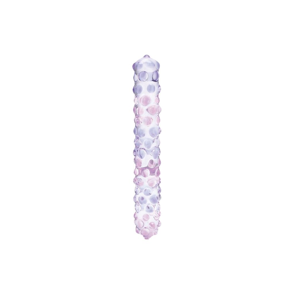 Glas Nubby Purple Rose Dildo 9&quot;
